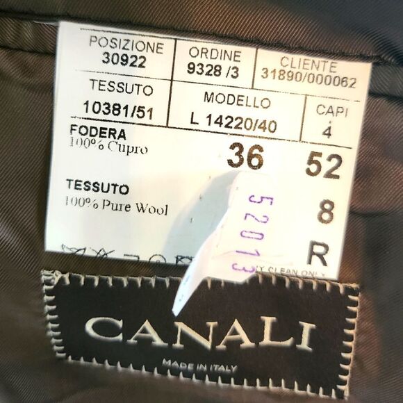 Canali Men's Wool Blazer Made in Italy Brown Size 52R - Picture 7 of 9